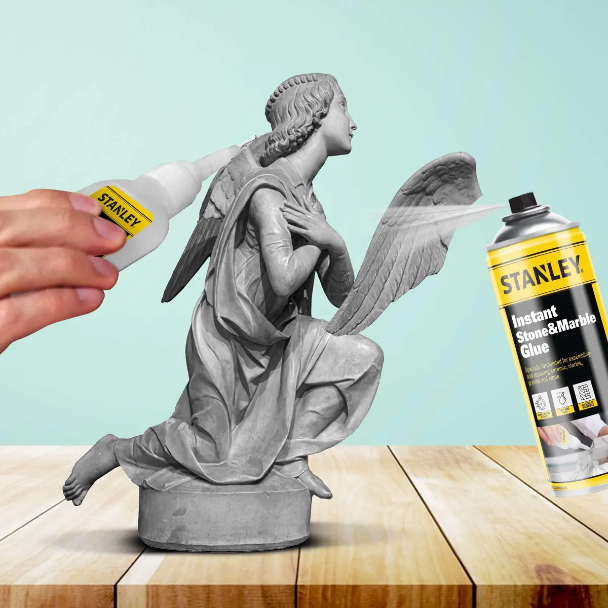 STANLEY Bonding Adhesive Spray Kit 13.5 fl oz | High-Strength Marble & Stone Glue - view 5
