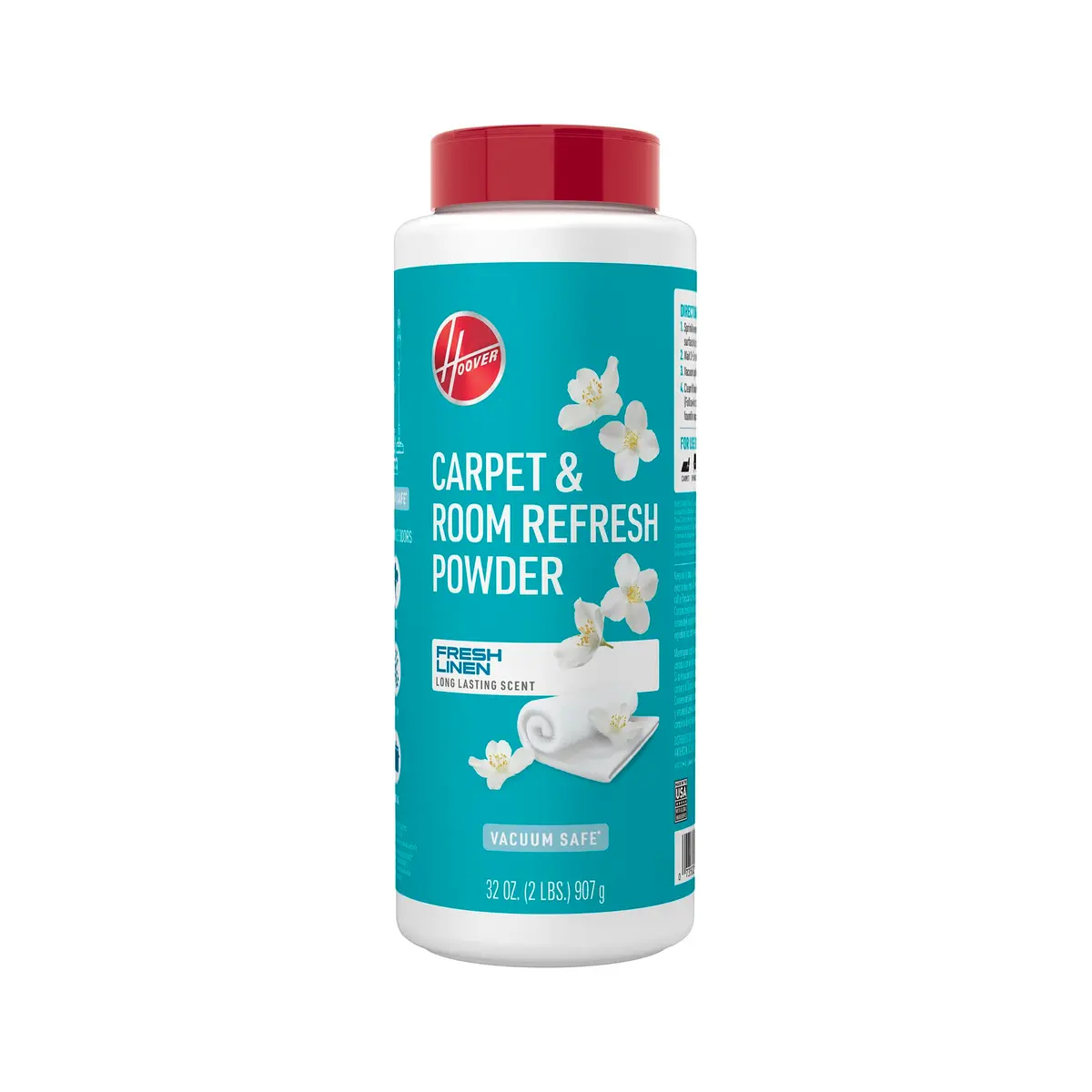 Hoover Carpet and Room Refresher Powder 32 oz (907 g) | Fresh Linen Scent, Vacuum Safe for Carpets, Rugs, Couches - main product image