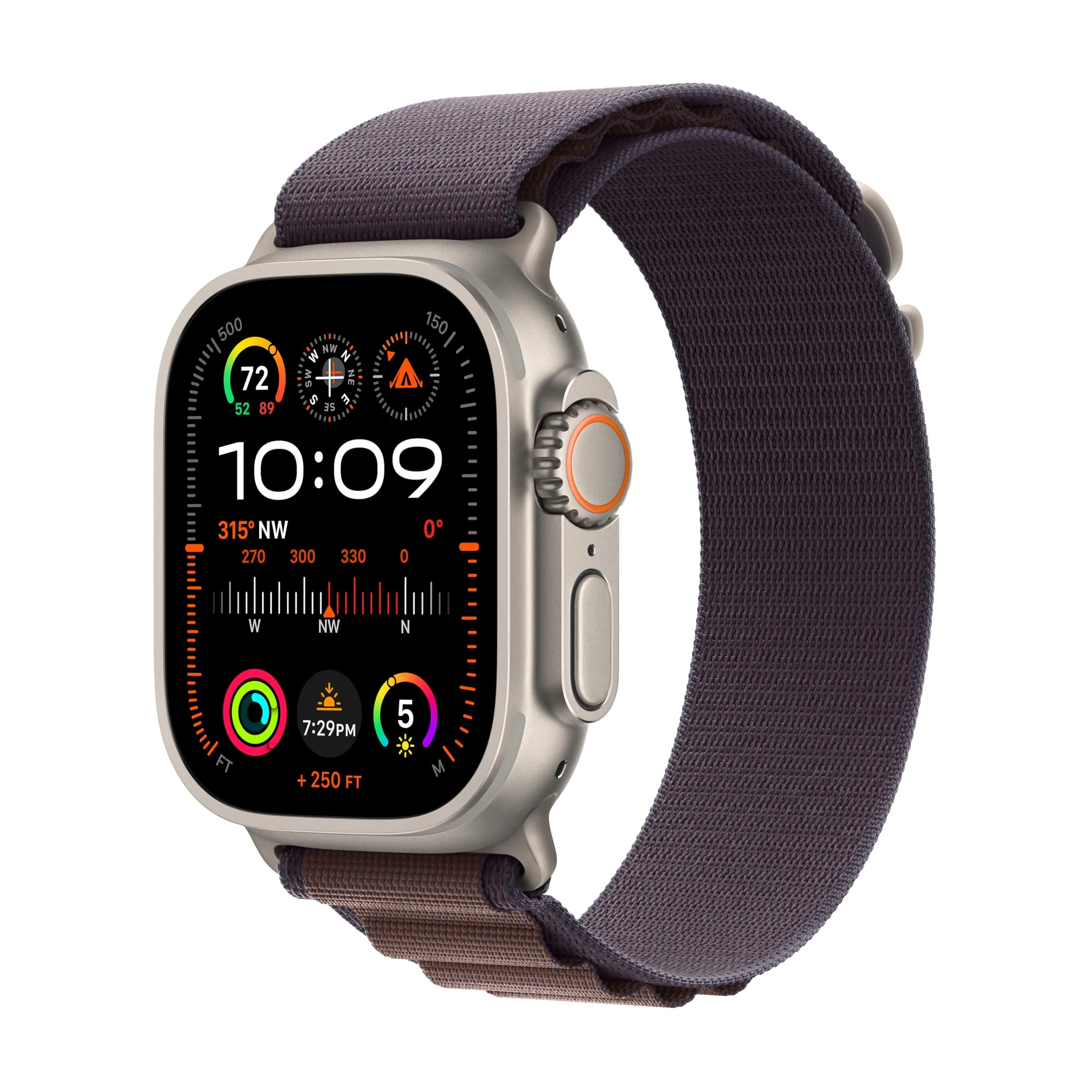 Apple Watch Ultra 2 [GPS + Cellular, 49mm] Titanium Case with Indigo Alpine Loop (Renewed) | S9 SiP Chip, 3000 Nit Display - main product image