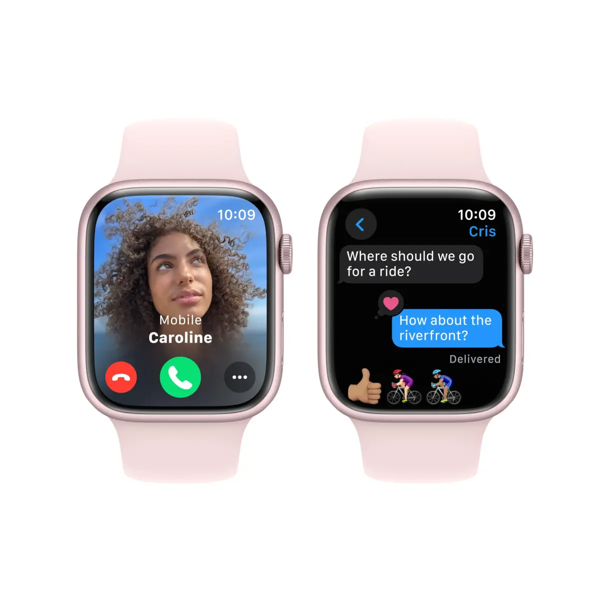 Apple Watch Series 9 [GPS, 45mm] - Pink Aluminum Case with Pink Sport Band, S/M | Always-On Retina Display - view 4