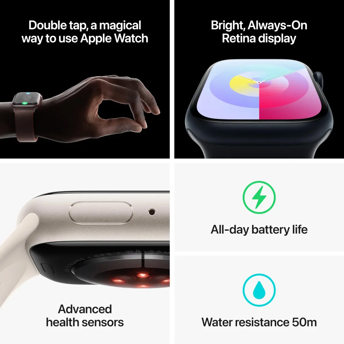 Apple Watch Series 9 [GPS, 45mm] - Pink Aluminum Case with Pink Sport Band, S/M | Always-On Retina Display - view 5