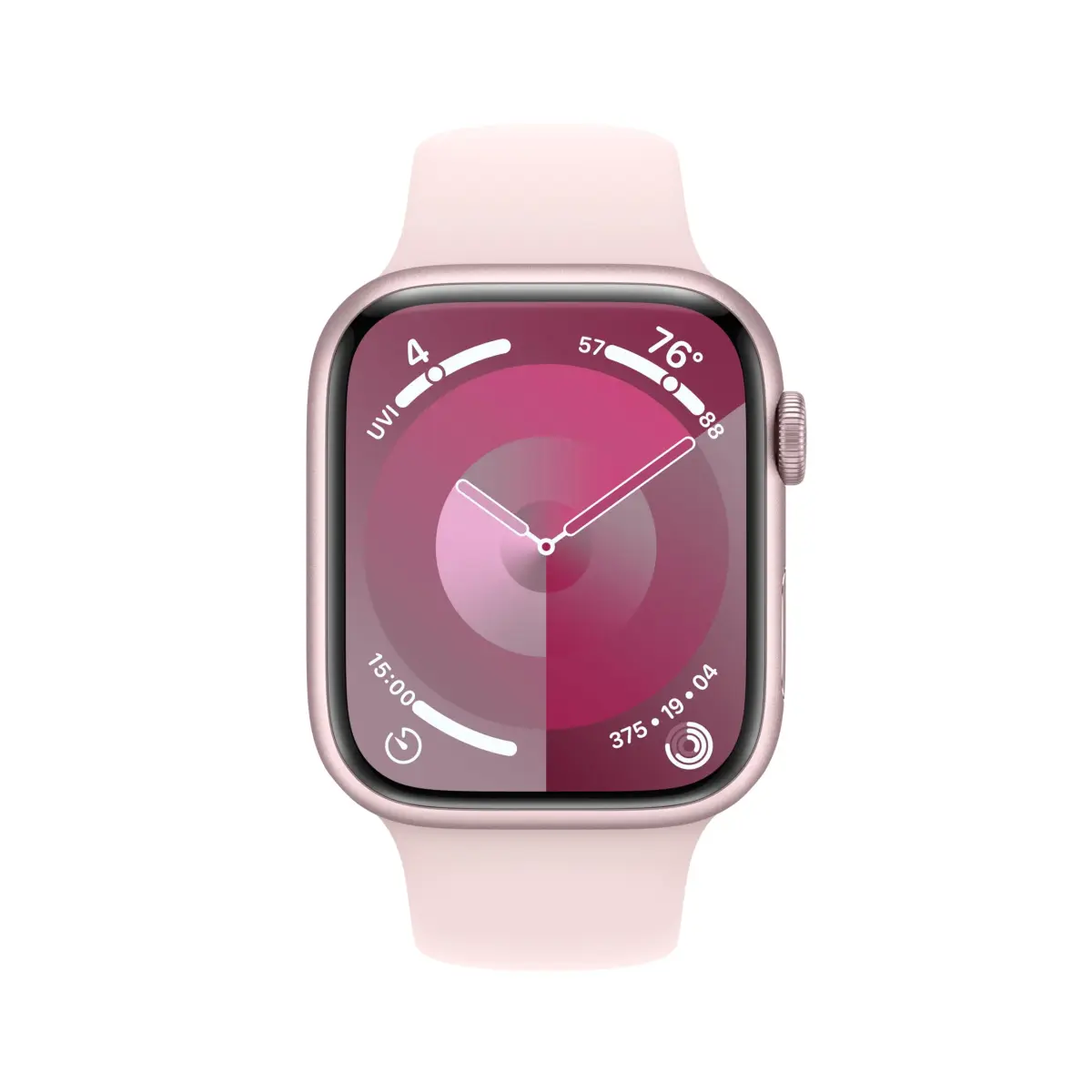Apple Watch Series 9 [GPS, 45mm] - Pink Aluminum Case with Pink Sport Band, S/M | Always-On Retina Display - view 2