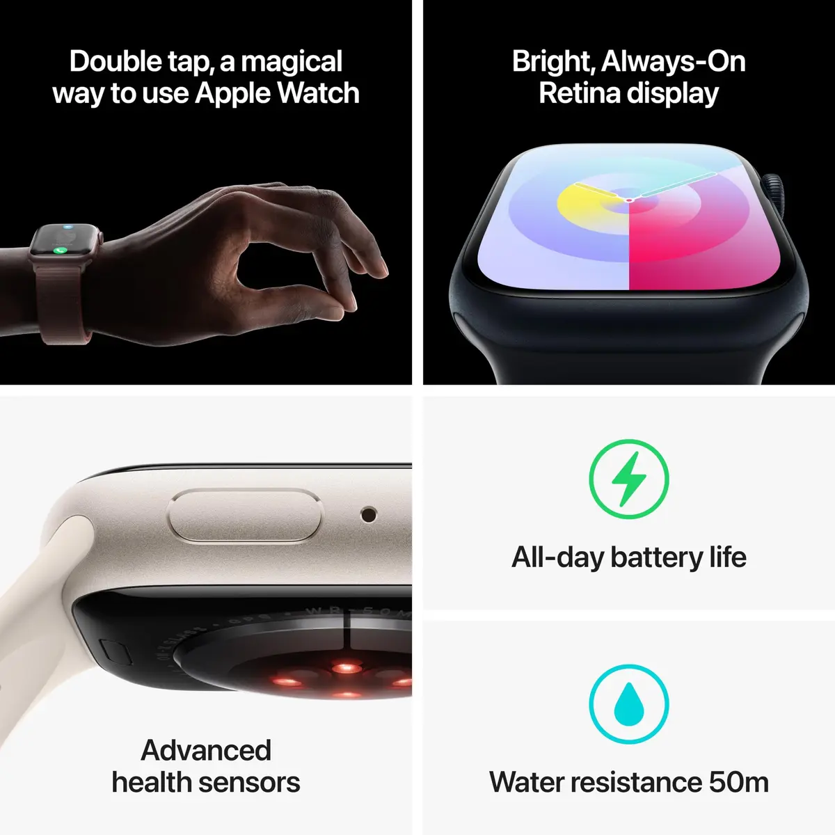 Apple Watch Series 9 [GPS, 45mm] Silver Aluminum Case with Winter Blue Sport Loop | Advanced Health & Fitness Companion - view 5