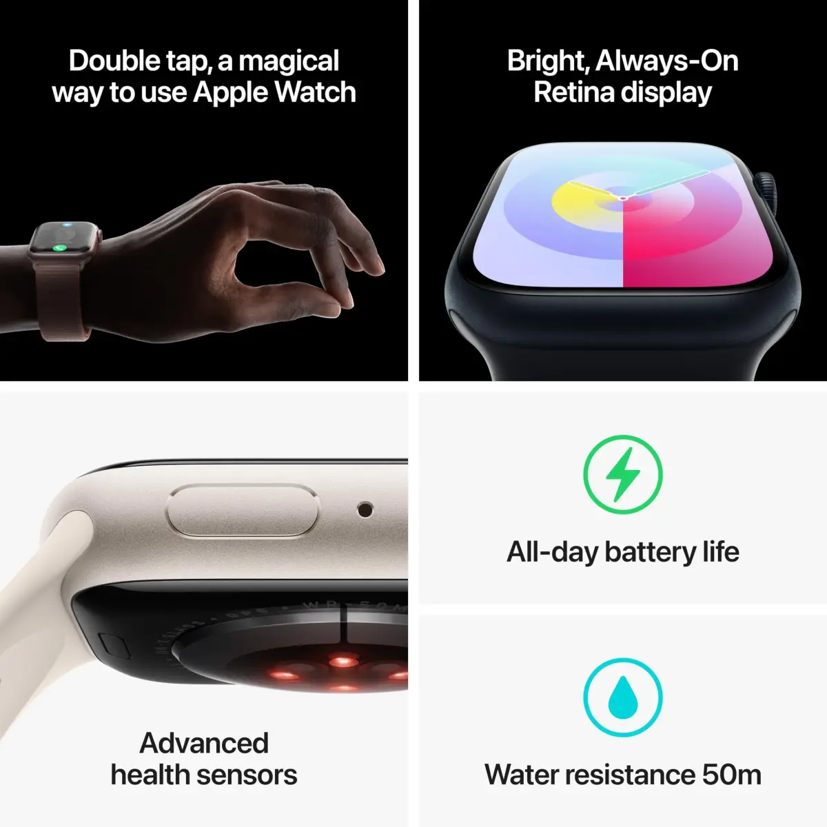 Apple Watch Series 9 [GPS, 45mm] Silver Aluminum Case with Winter Blue Sport Loop | Carbon Neutral Smartwatch - view 5