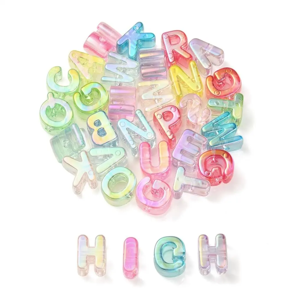 DanLingJewelry 90Pcs Random Acrylic Letter Beads Rainbow Alphabet Spacer Beads, 20-21mm (0.8in) | DIY Jewelry Making Supplies - main product image