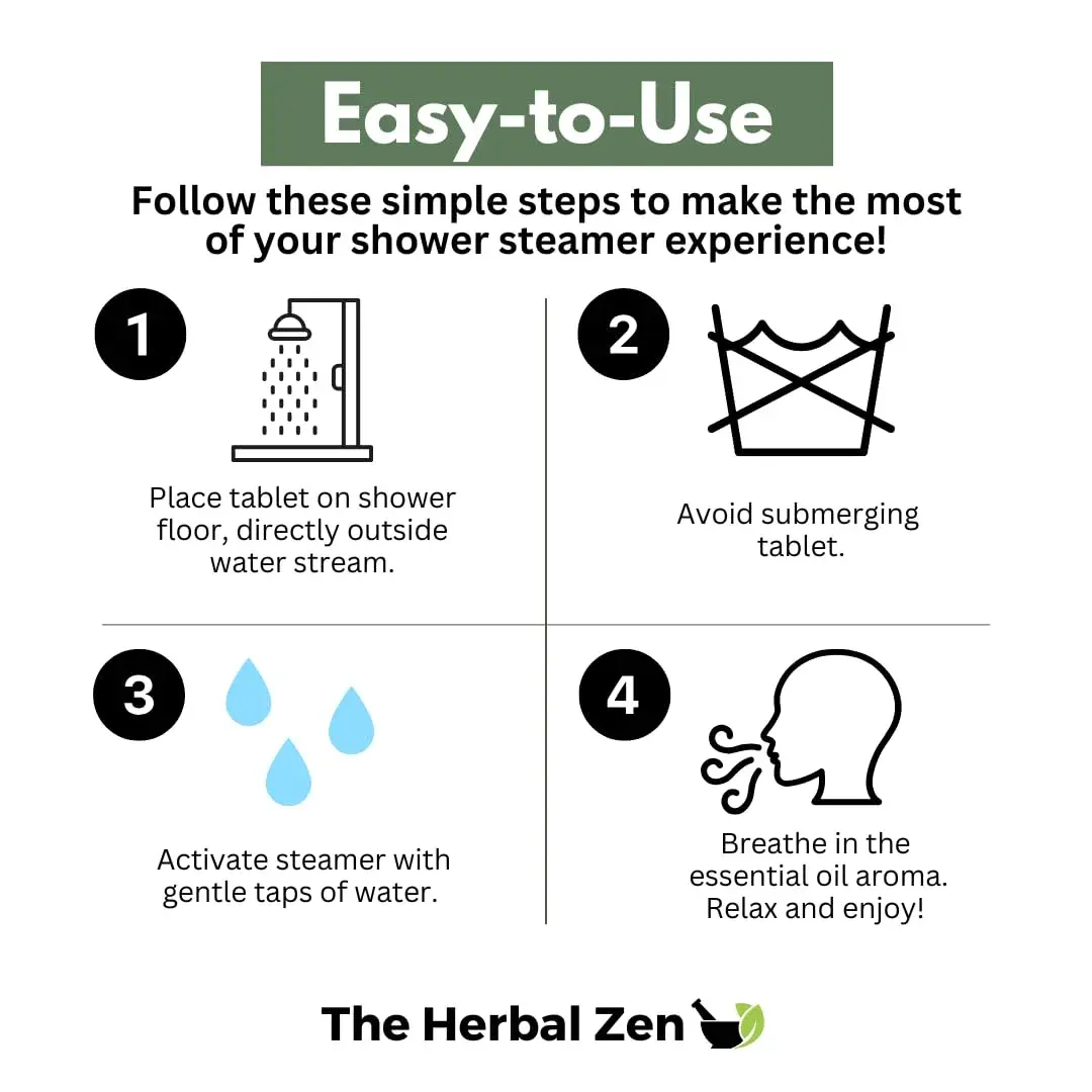 The Herbal Zen Cold Kicker Shower Steamers Aromatherapy Relief 10 Pack | Pharmacist-Crafted for Clear Breathing - view 8