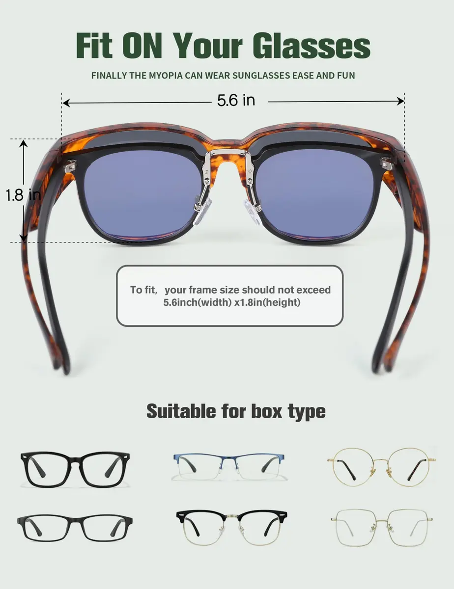 BIRCEN Polarized Fit Over Sunglasses for Men & Women | 21.5g TR90 Frame, 58mm Lens Width - view 4