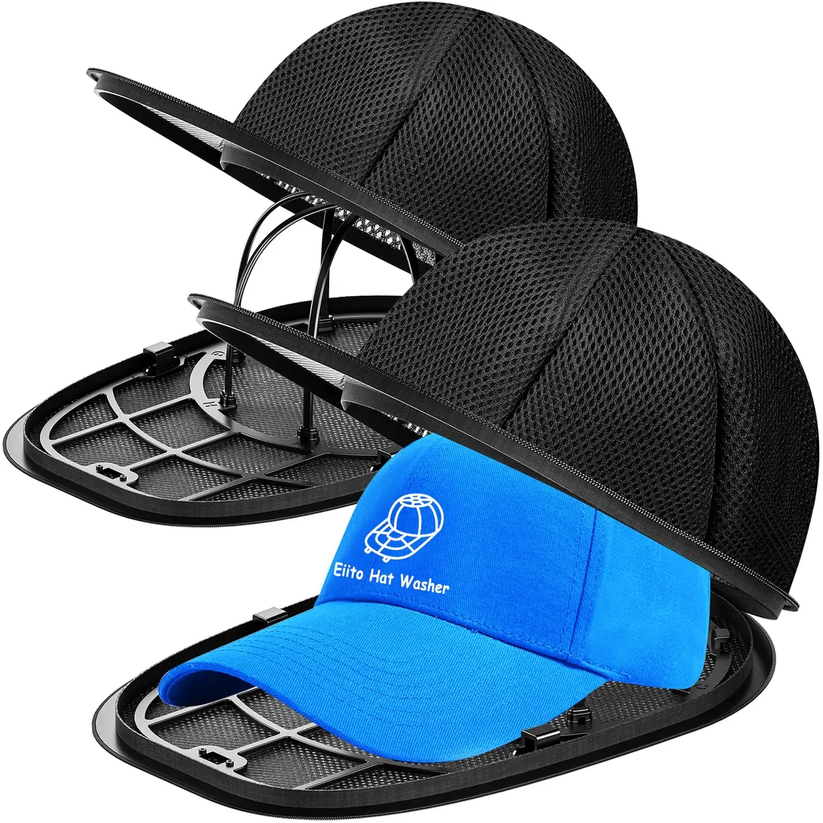 Eiito Hat Washer Cage 2 Pack Black for Adults & Kids | Safe, Durable & Universal Fit - main product image
