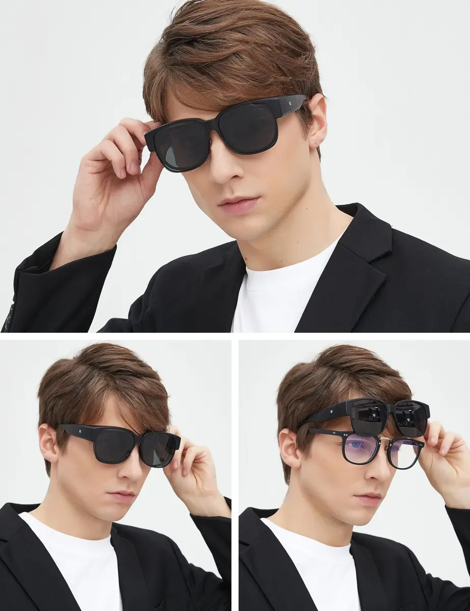 BIRCEN Polarized Fit Over Sunglasses for Prescription Glasses - TR90 Frame, UV Protection, 58mm Lens Width - view 2