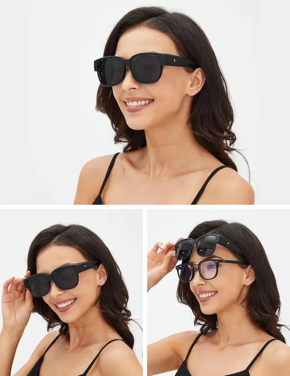 BIRCEN Polarized Fit Over Sunglasses for Prescription Glasses - TR90 Frame, UV Protection, 58mm Lens Width - view 3