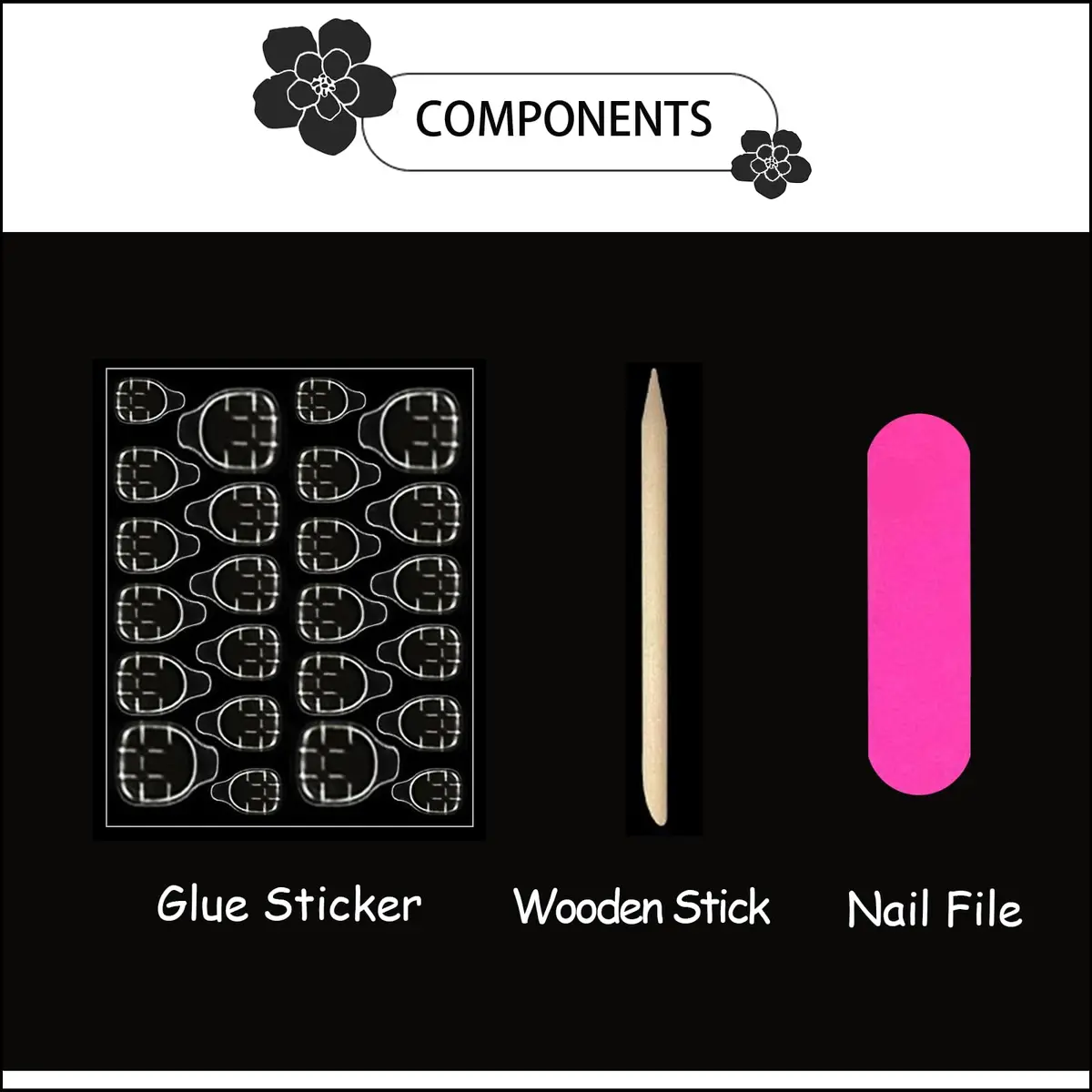 FJSMTOPl Press On Nails Almond Fake Nails French Tip 24Pcs | Reusable Acrylic Nails for Women - view 6