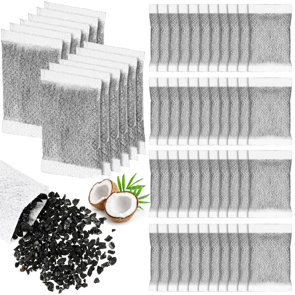 Lounsweer Activated Charcoal Water Filter 100 Count | Coconut Shell Material - main product image