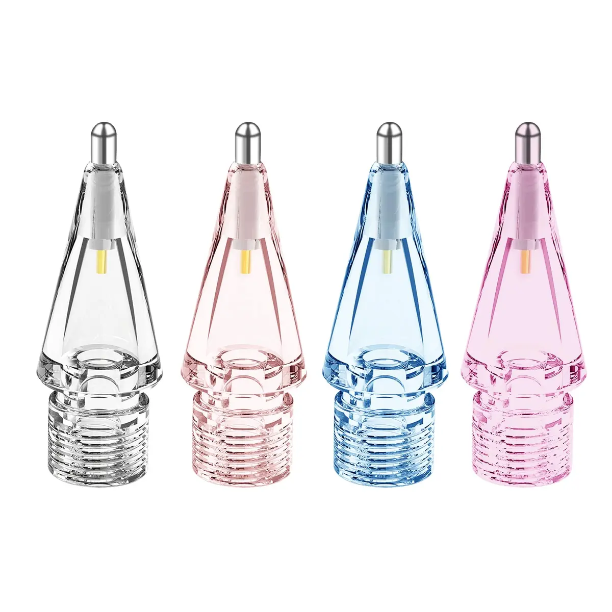 Frylaa Replacement Apple Pencil Tips 4-Pack (Clear, Pink, Blue, Purple) | Metal Nib for 1st & 2nd Gen - main product image