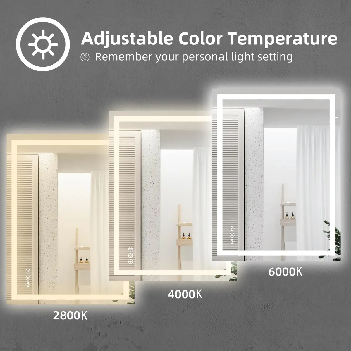 THNIKRE LED Bathroom Mirror 32"x24" Anti-Fog Dimmable Backlit & Front Light, Memory, CRI90+, Waterproof Wall Mount - view 3