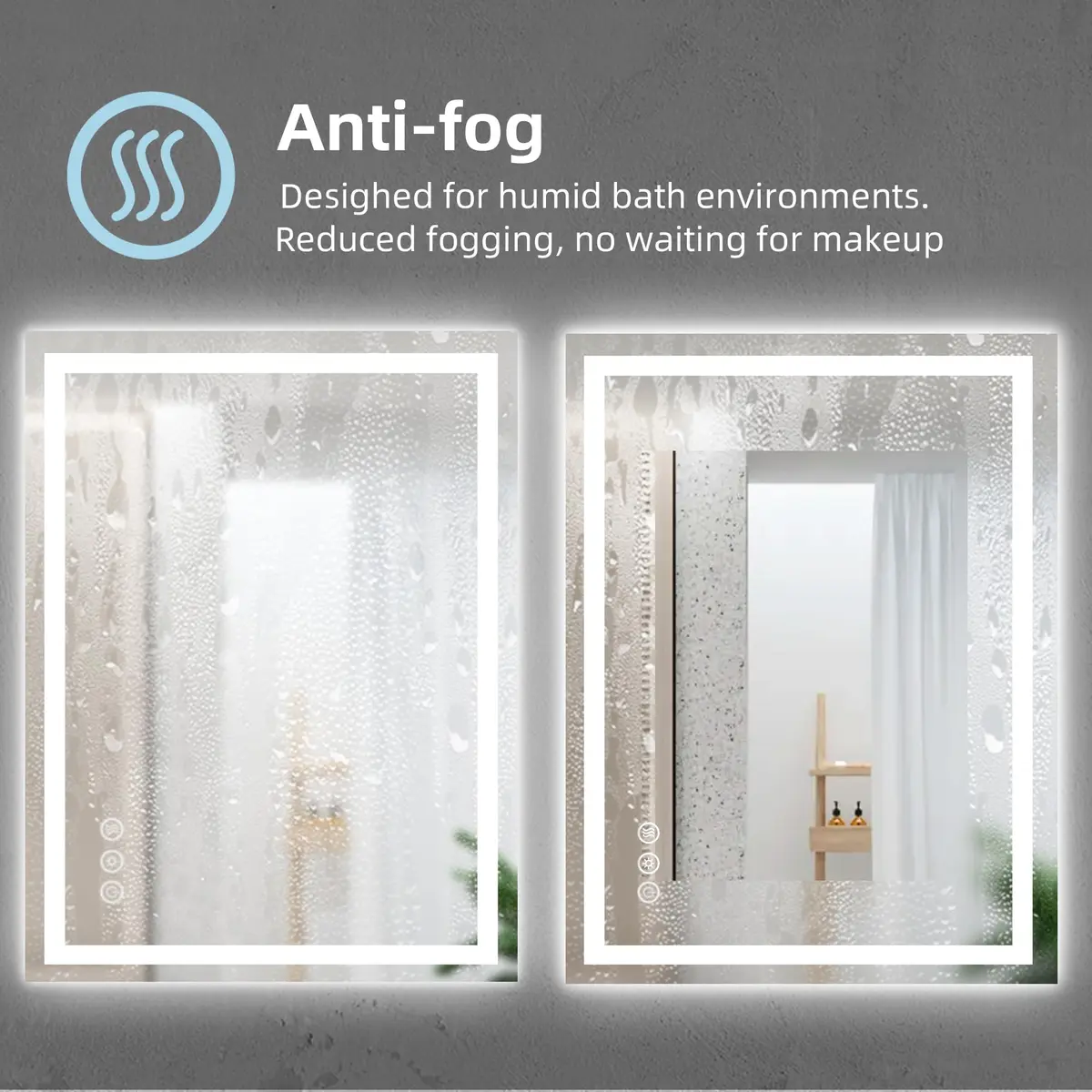 THNIKRE LED Bathroom Mirror 32"x24" Anti-Fog Dimmable Backlit & Front Light, Memory, CRI90+, Waterproof Wall Mount - view 4