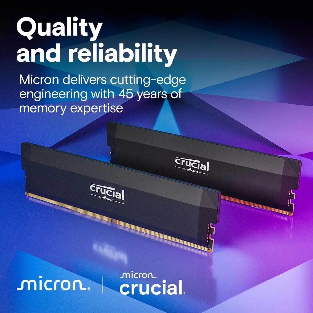 Crucial Pro 32GB DDR5 RAM Kit (2x16GB) 6000MHz CL36 | Overclocking Desktop Gaming Memory - view 6