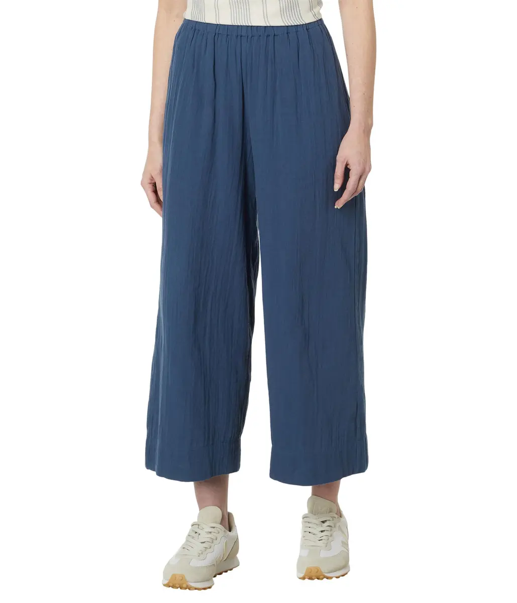 Pact Organic Cotton Women's Gauze Wide Leg Pant French Navy | Breathable, Relaxed Fit for Daily Comfort - main product image