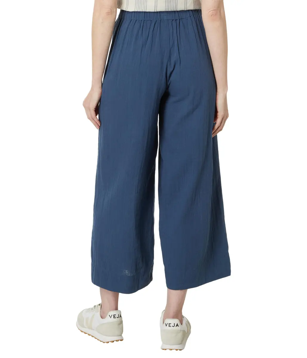 Pact Organic Cotton Women's Gauze Wide Leg Pant French Navy | Breathable, Relaxed Fit for Daily Comfort - view 2
