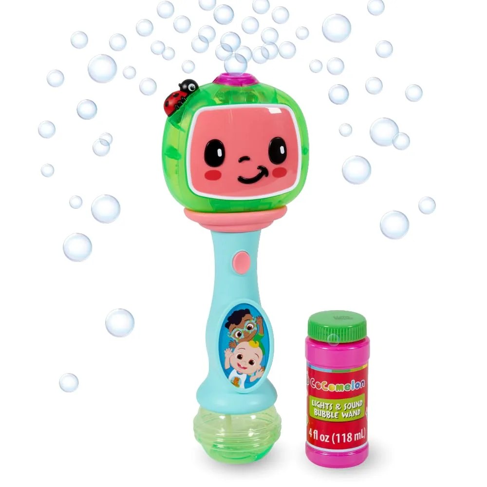 Little Kids Cocomelon Musical Bubble Wand with Lights & Sounds, 4fl oz Bubble Solution - main product image