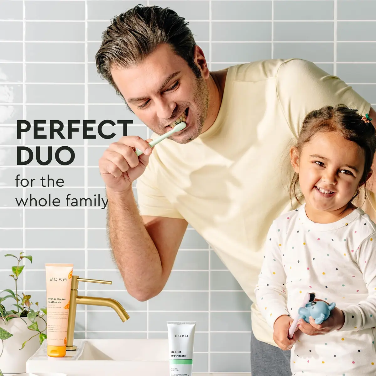 Boka Kids Toothpaste - Nano Hydroxyapatite, Fluoride-Free Ela Mint & Orange Cream, 8oz (2x4oz) | Enamel Care for Ages 1+ - view 2
