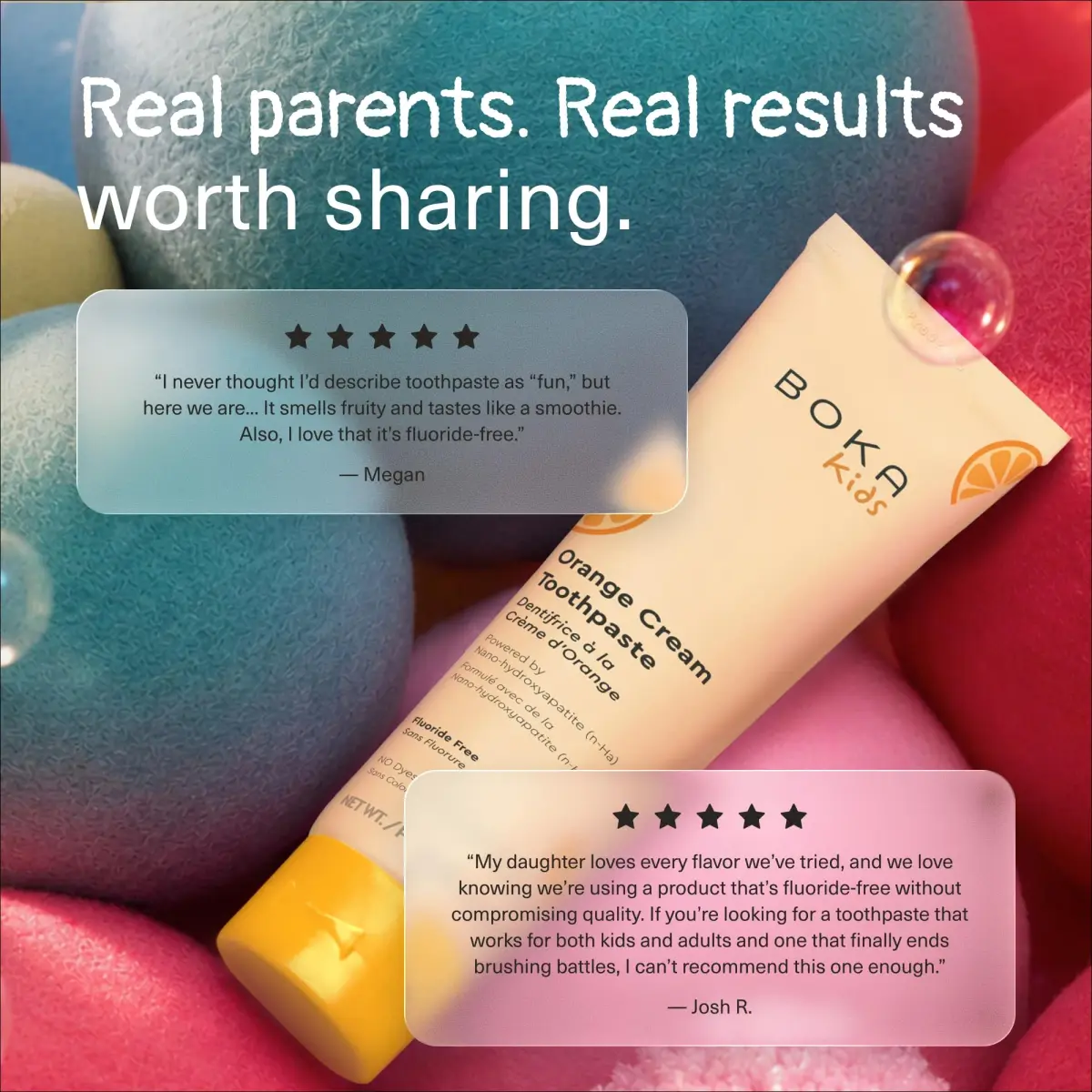 Boka Kids Toothpaste - Nano Hydroxyapatite Fluoride-Free Orange Cream 12oz (3 x 4oz Tubes) | Enamel Care for Ages 1+ - view 8