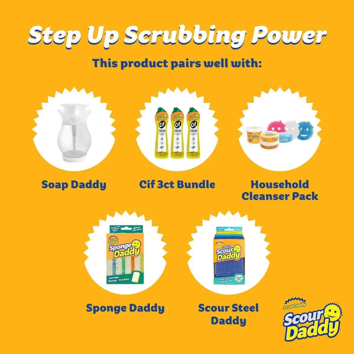 Scrub Daddy Scour Daddy Scouring Pad 12 Pack (36 Count) | Non-Scratch, Odor-Resistant, Temperature-Controlled FlexTexture - view 5