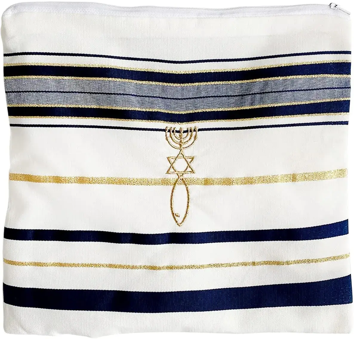 Holy Land Market Unisex Messianic Tallit Prayer Shawl 157cm x 56cm (72 x 22 in) | Christian Prayer & Messianic Seal - view 3
