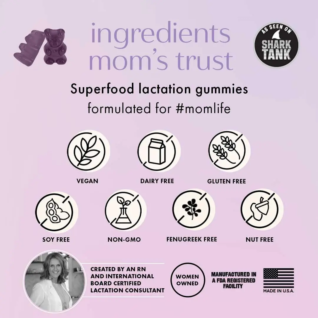 Boobie Moms Miracle Lactation Support Gummies | Milk & Hair Booster 60 Count (Pack of 2) - view 2