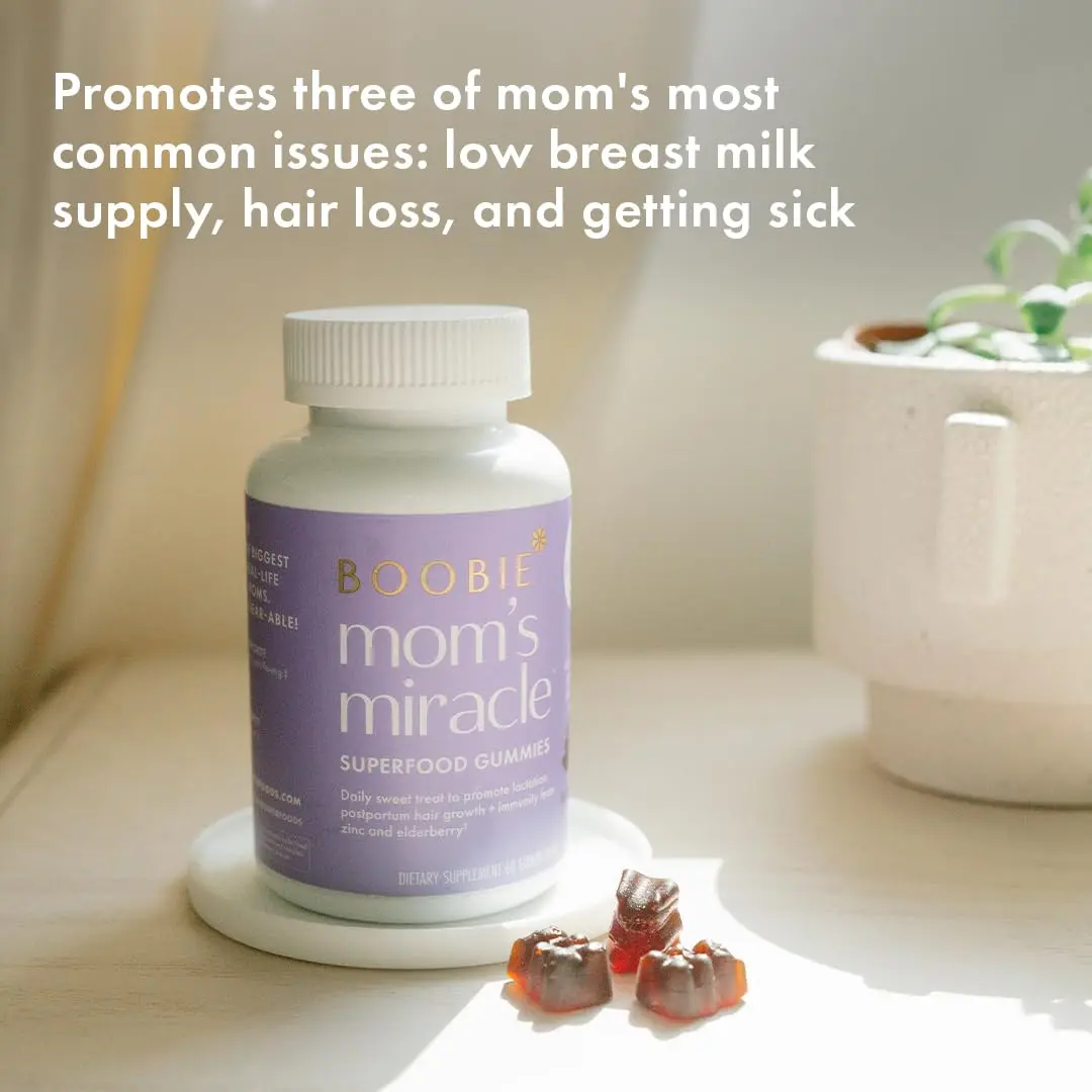 Boobie Moms Miracle Lactation Support Gummies | Milk & Hair Booster 60 Count (Pack of 2) - view 3