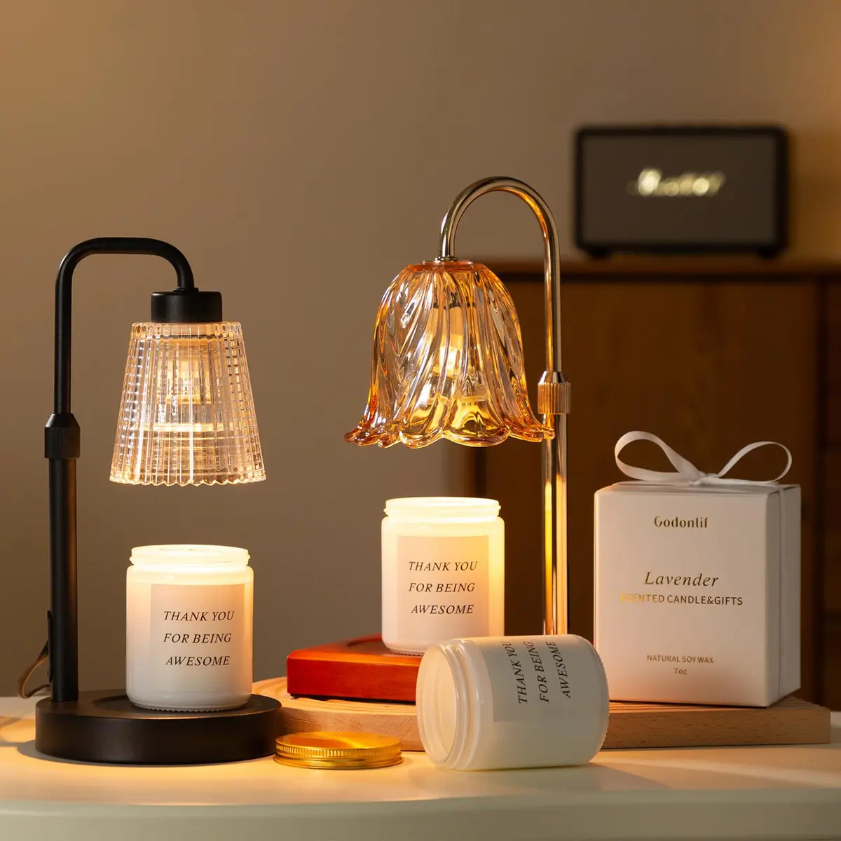 GODONLIF Candle Warmer Lamp with Timer, Home Decor for Women | Dimmable, Adjustable Height, Safe & Elegant - view 9