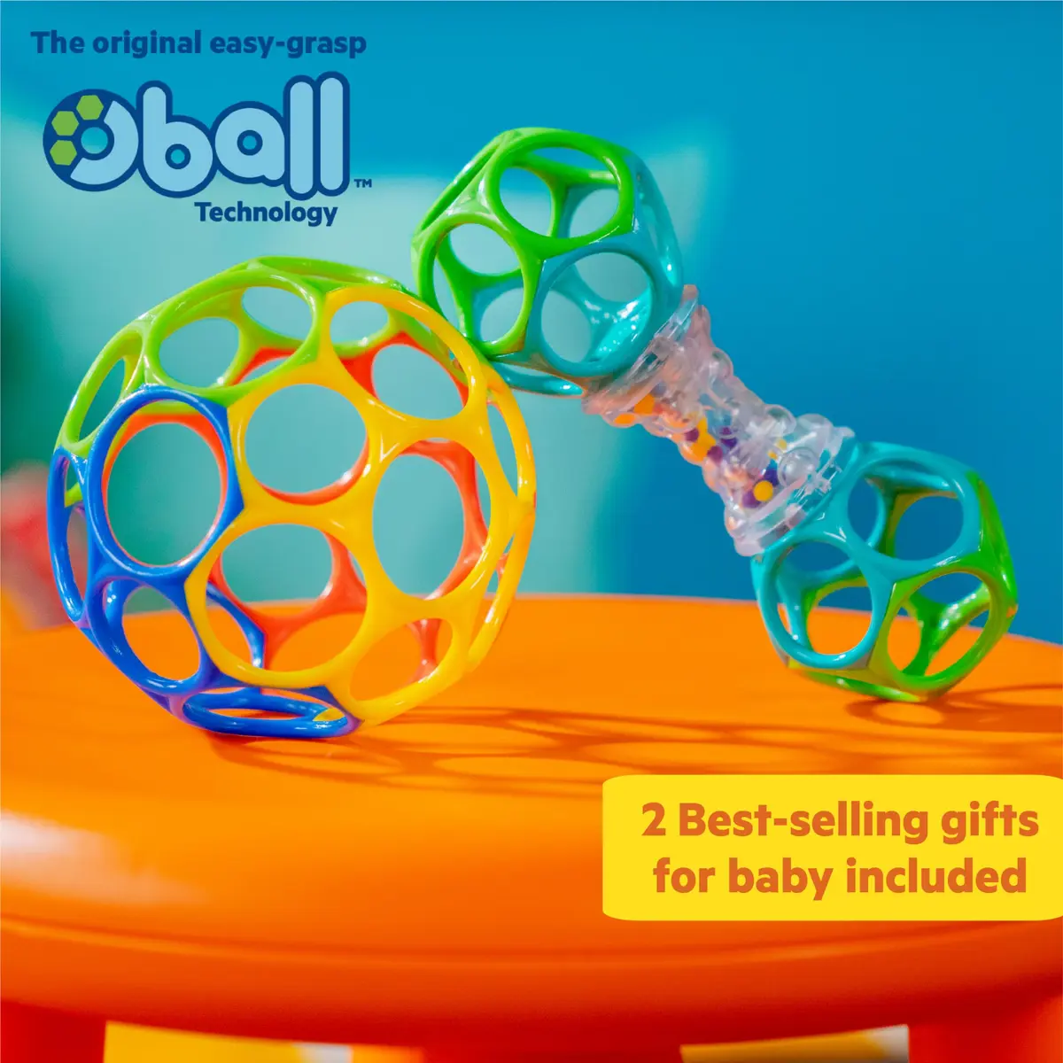 Bright Starts Easy-Grasp Oball Bundle Gift Set 2-Pack | BPA Free, Unisex, Newborn+ - view 7