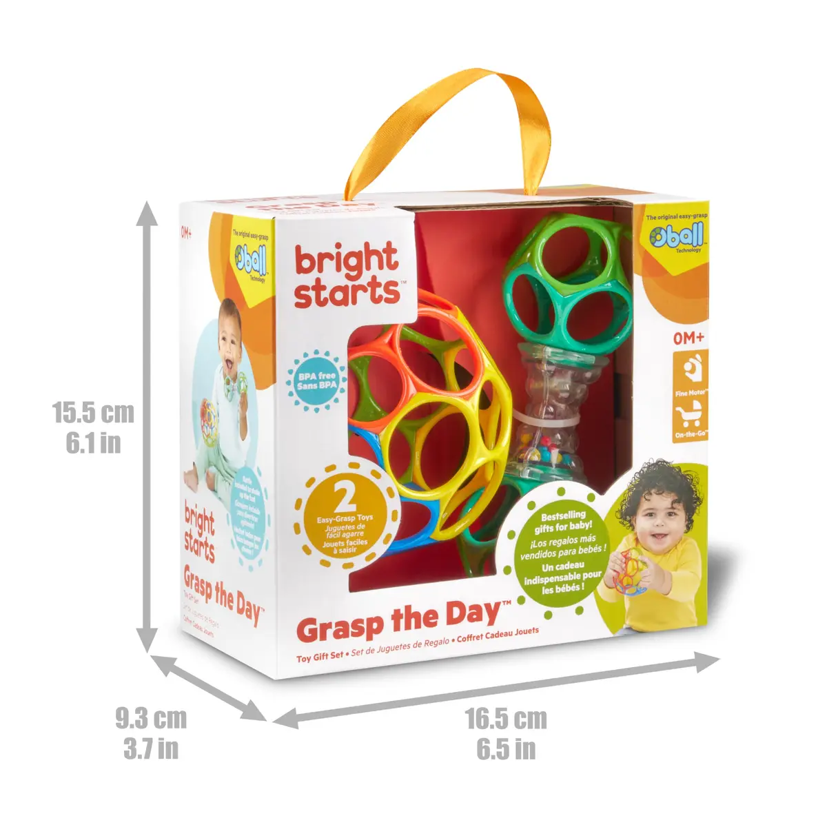 Bright Starts Easy-Grasp Oball Bundle Gift Set 2-Pack | BPA Free, Unisex, Newborn+ - view 2