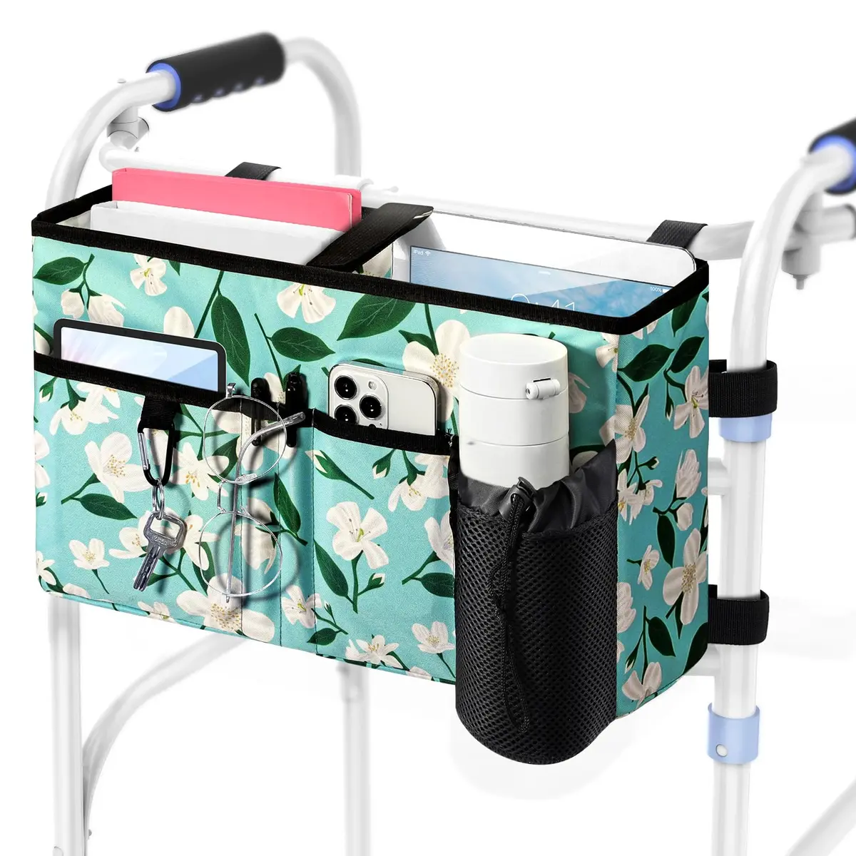 Rhino Valley Walker Basket with Cup Holder | Foldable Walker Bag for Seniors - main product image