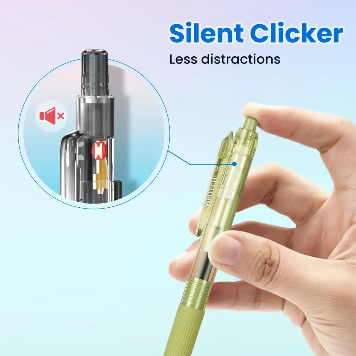 WRITECH Gel Pens Fine Point 0.5mm Multicolor Ink Retractable 8ct | Smooth Writing No Smear - view 7