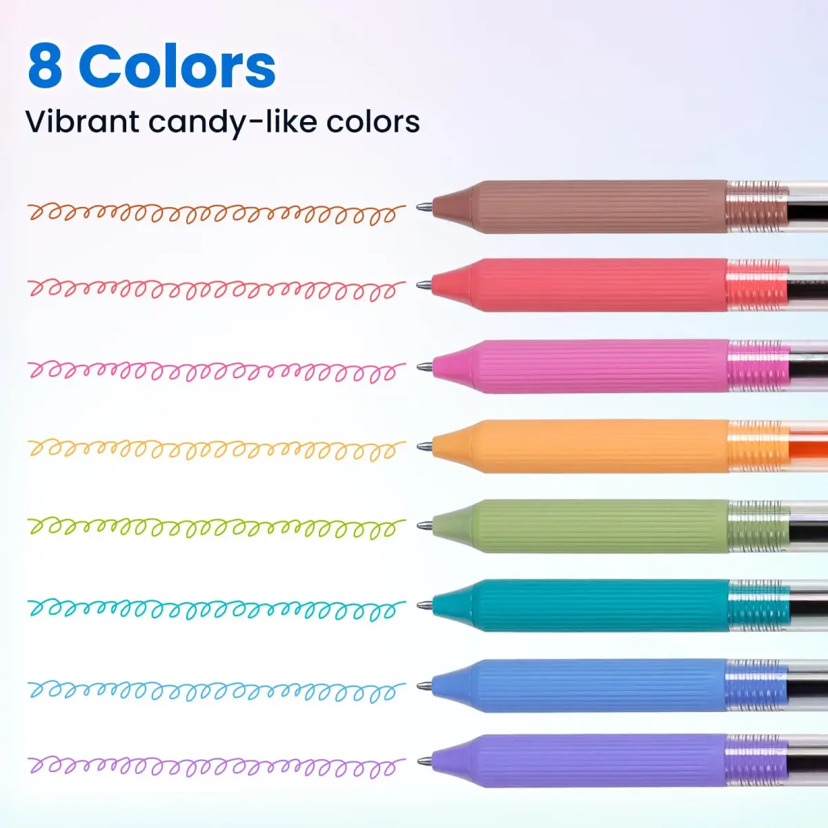 WRITECH Gel Pens Fine Point 0.5mm Multicolor Ink Retractable 8ct | Smooth Writing No Smear - view 2