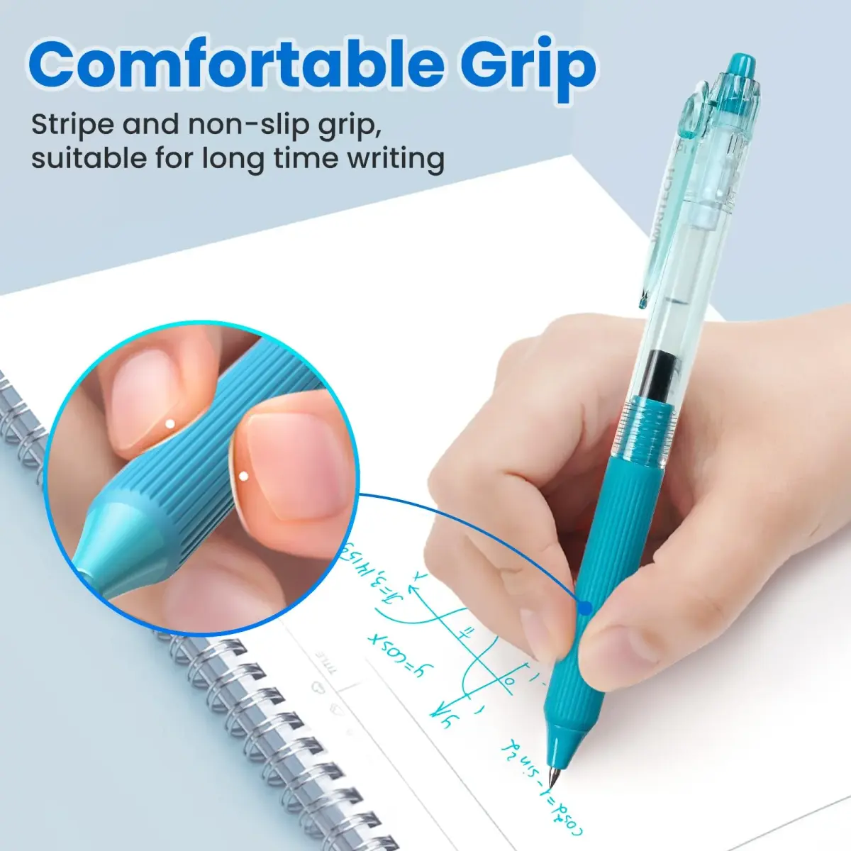 WRITECH Gel Pens Fine Point 0.5mm Multicolor Ink Retractable 8ct | Smooth Writing No Smear - view 3