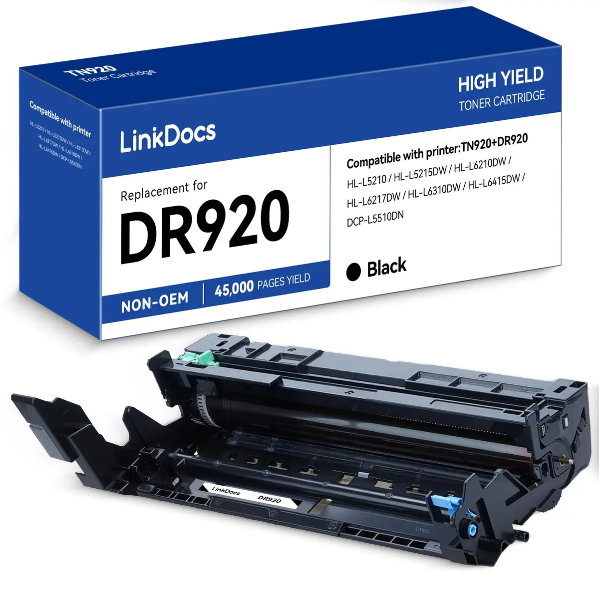 LinkDocs DR920 High Yield Imaging Drum Unit for Brother Printers | 45,000 Pages, Compatible with HL-L5210 HL-L6210DW - main product image