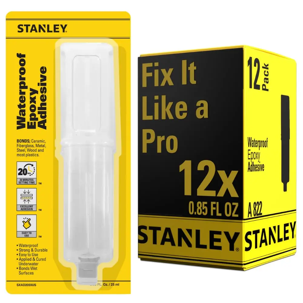 STANLEY Marine-Grade Epoxy - Underwater, Quick Cure, Weather & Temperature Resistant - 0.85 oz | Marine-Grade Bonding - main product image