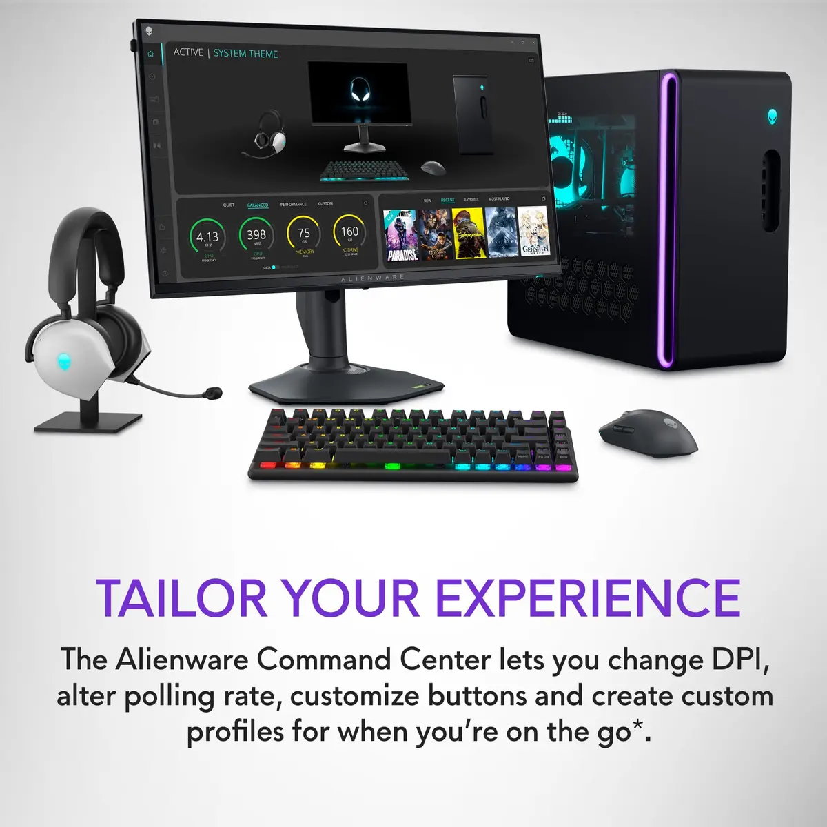Alienware Pro Wireless Gaming Mouse 26,000 DPI | 6 Buttons, Dark Side of the Moon - view 7