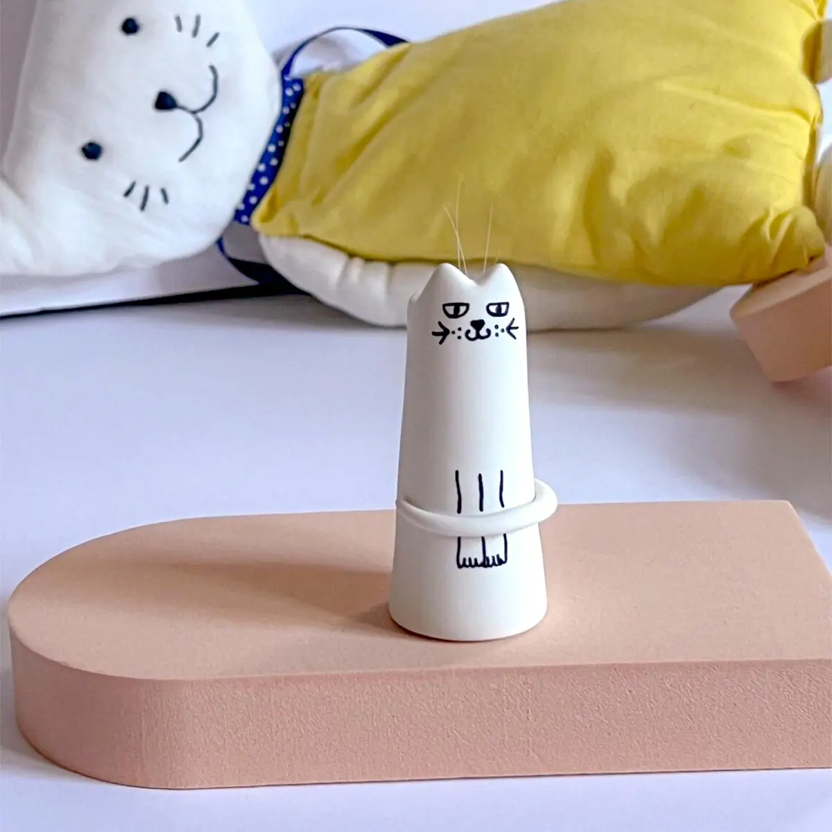 MOUGIGI Set of 5 Cat Flower Vase Bud Ceramic Small Cute Mini Handmade Decor | Unique Cat Flower Vases for Home & Gift - view 3