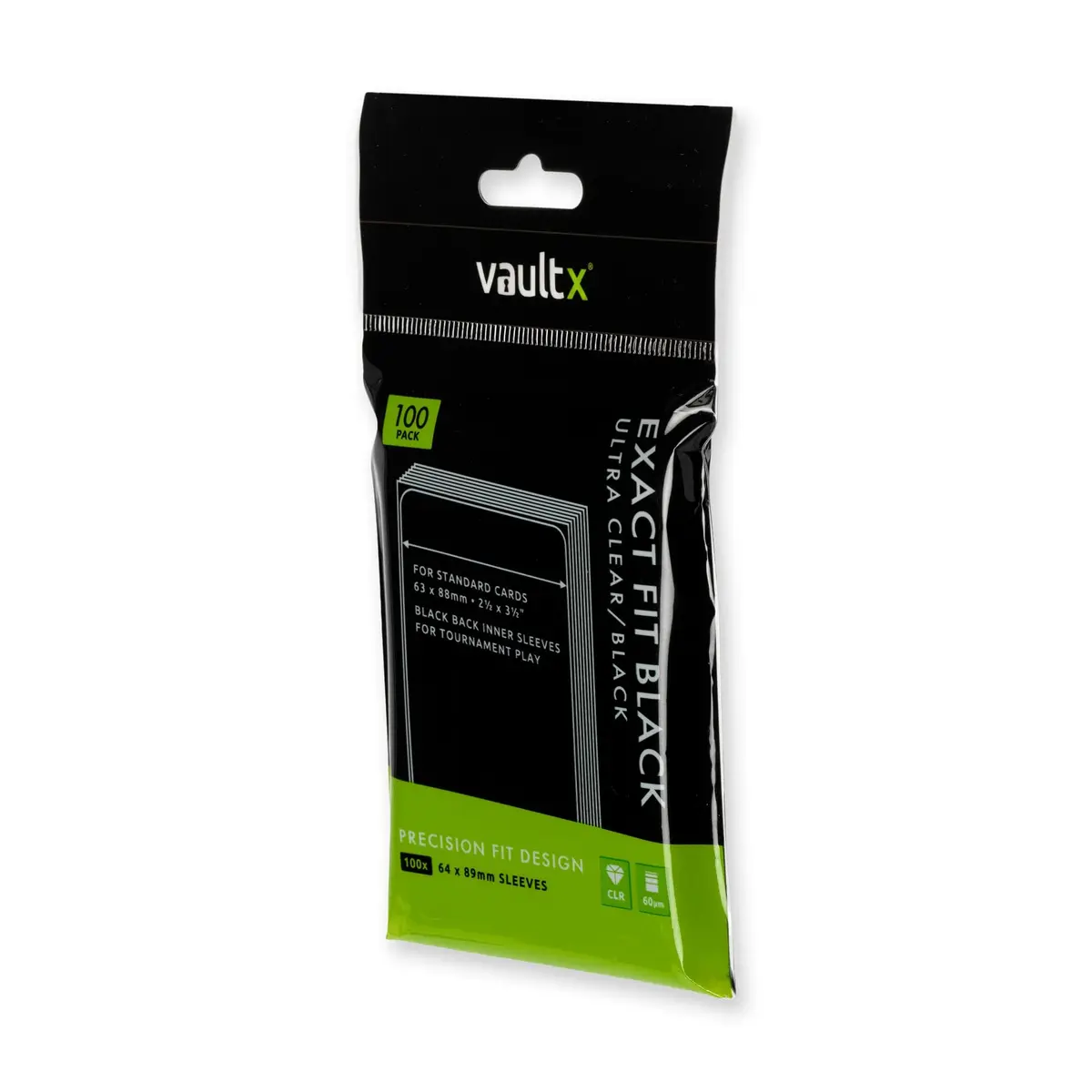 Vault X Exact Fit Inner Sleeves for Trading Cards | 100 Pack, Black & Clear, Archival Safe - view 6