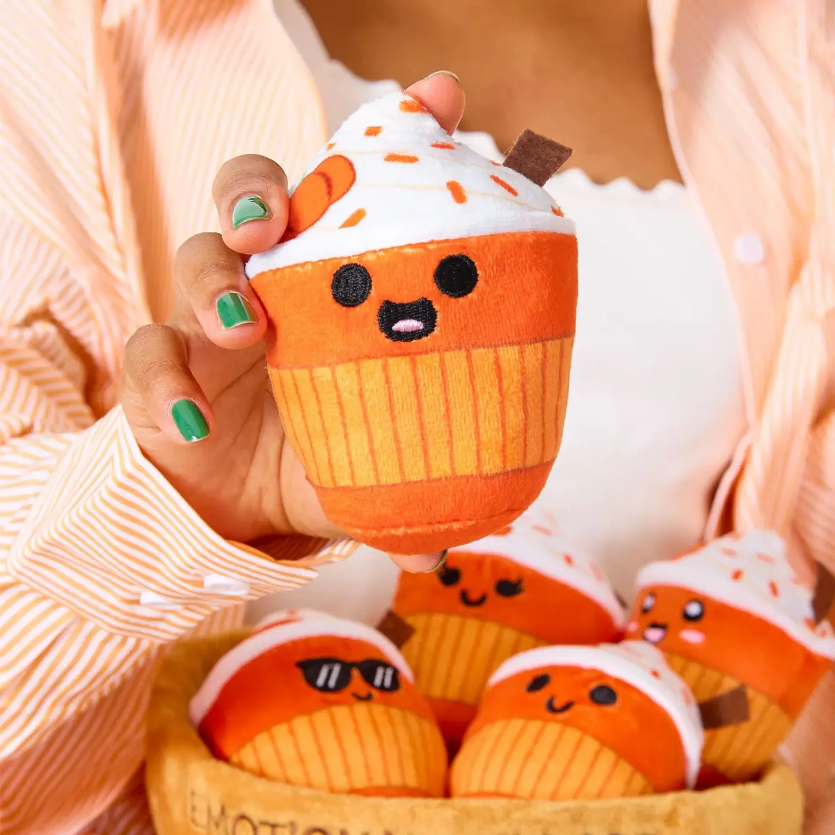 Relatable Emotional Support Lattes Plush Set | 5 Latte Plushies with Basket - view 2