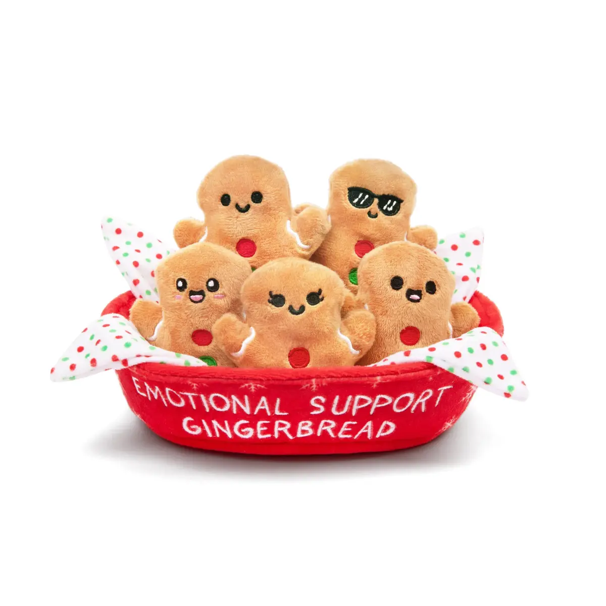 WHAT DO YOU MEME? Emotional Support Gingerbread Plushies Set | 5 Plushies + Carrier - main product image