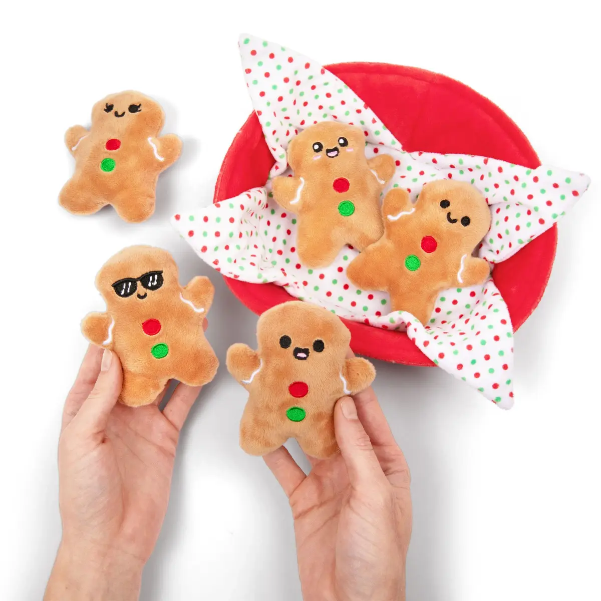 WHAT DO YOU MEME? Emotional Support Gingerbread Plushies Set | 5 Plushies + Carrier - view 2