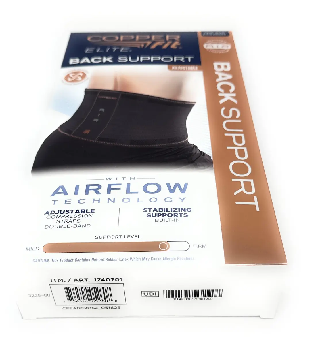 Copper Fit Elite Air Back Support Brace with Airflow Technology, Adjustable Compression Straps, Double Band, One Size Fits Most | Breathable Lower Back Support - view 5