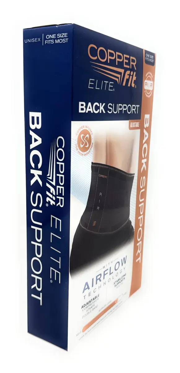 Copper Fit Elite Air Back Support Brace with Airflow Technology, Adjustable Compression Straps, Double Band, One Size Fits Most | Breathable Lower Back Support - view 2