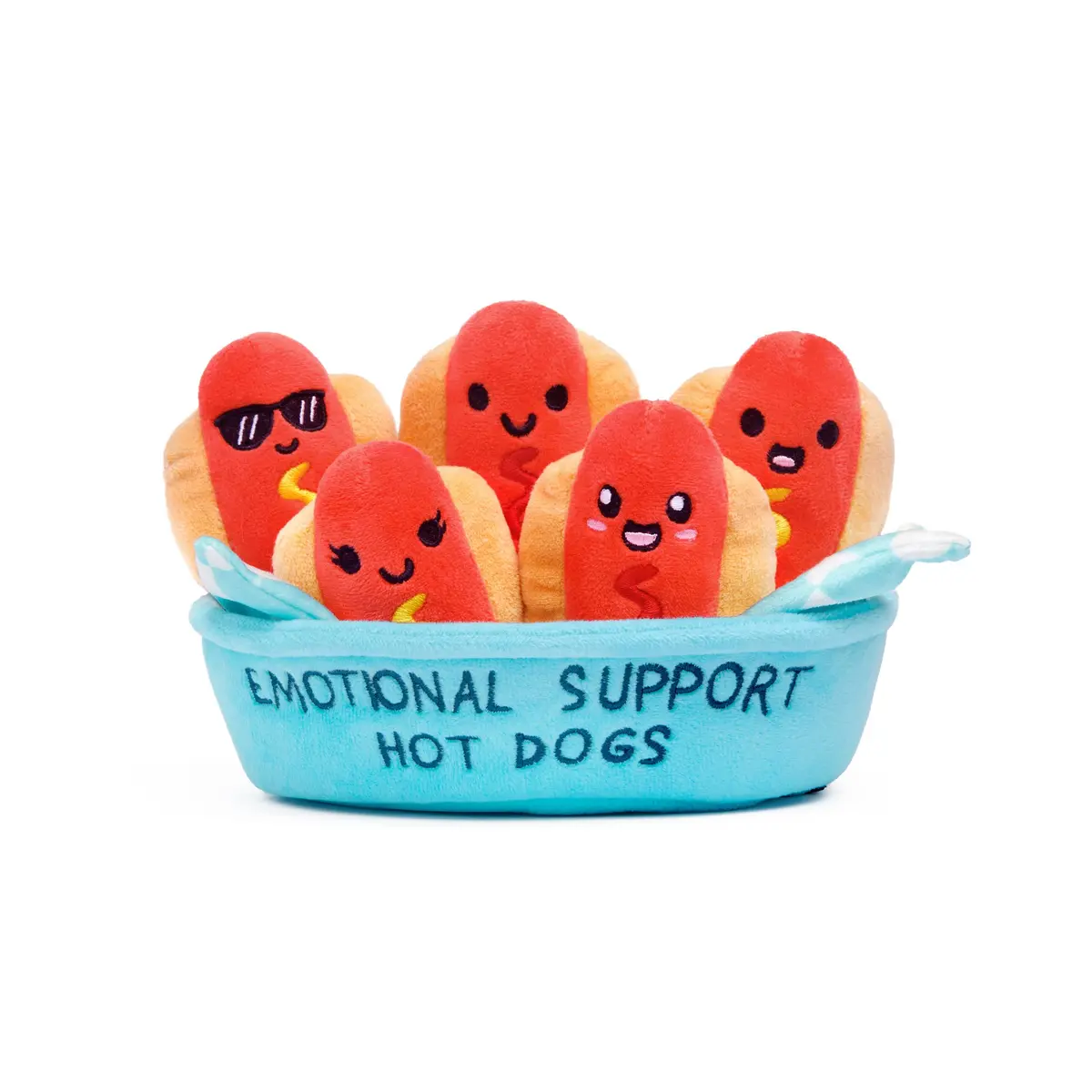 WHAT DO YOU MEME? Emotional Support Hot Dogs Plushies 18cm (7 inches) | ASTM-Tested Toy Figure - main product image