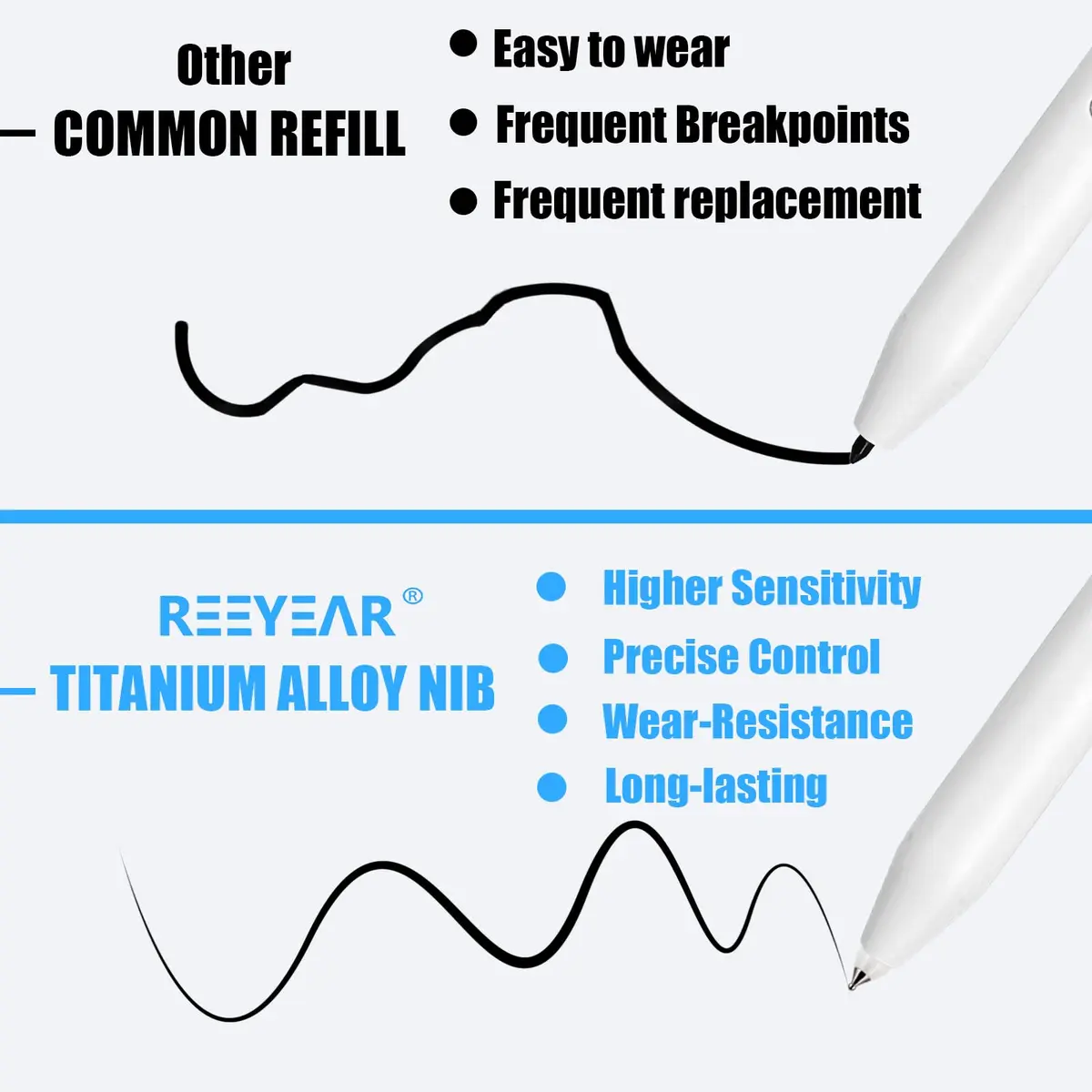 REEYEAR Titanium Alloy Replacement Nibs for Samsung S Pen Creator Edition (2 Pcs, Space Gray) | Unbreakable, Smooth Ballpoint Note Taking - view 5
