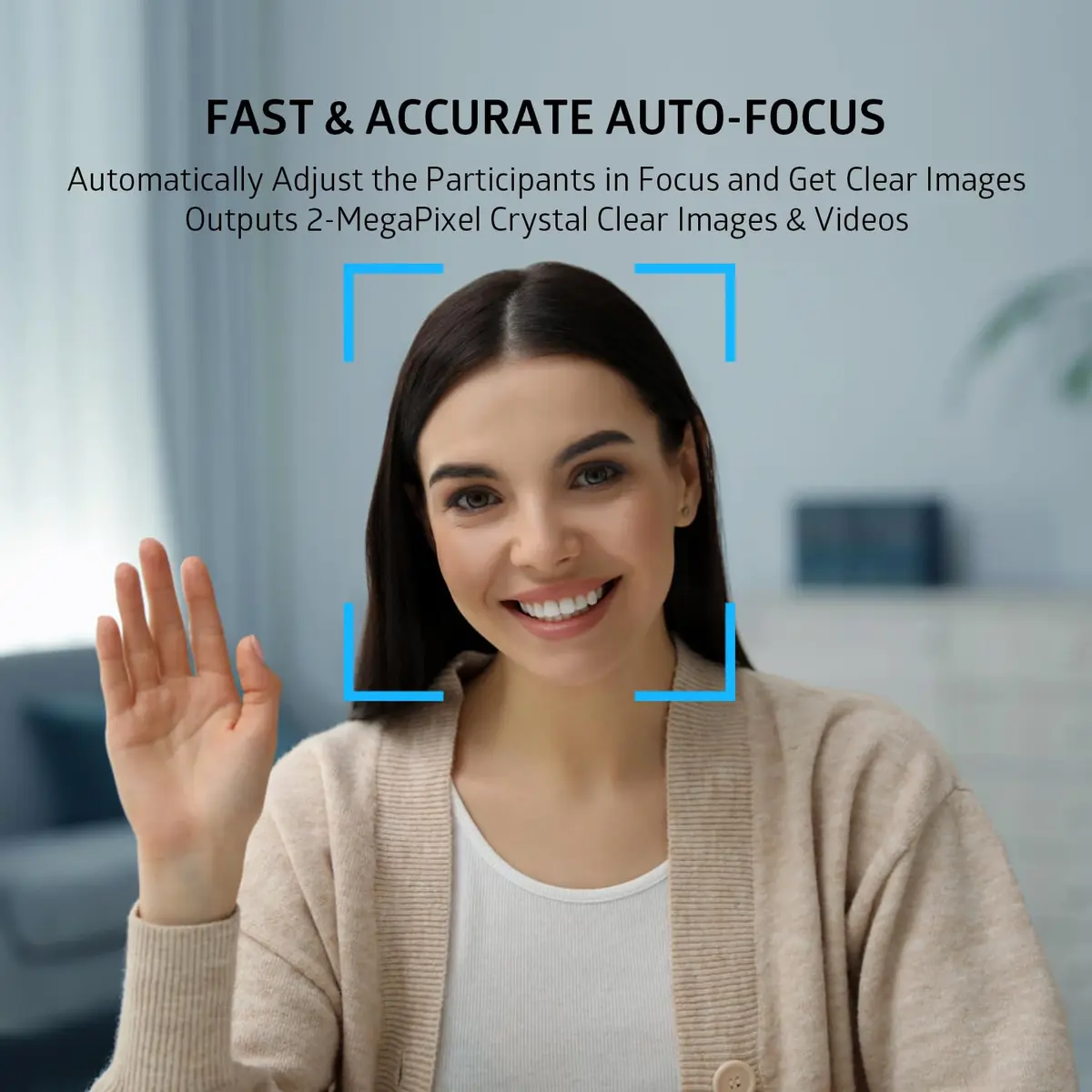 TOALLIN 1080P Auto-Focus Webcam with Dual Microphones | 90° Wide Angle, Privacy Shutter, USB for Video Calls - view 2