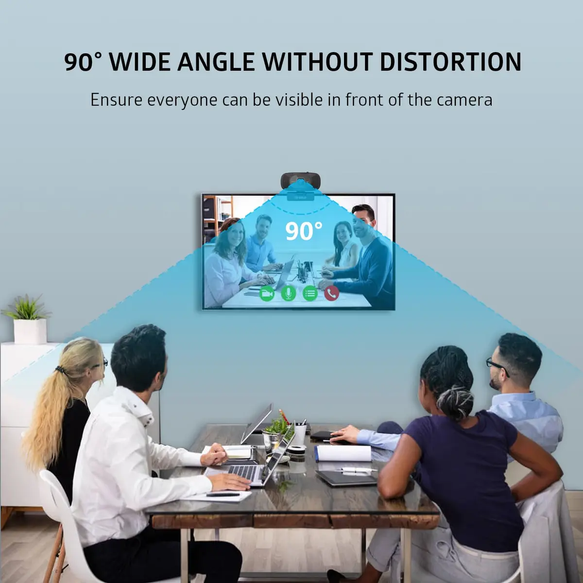 TOALLIN 1080P Auto-Focus Webcam with Dual Microphones | 90° Wide Angle, Privacy Shutter, USB for Video Calls - view 3